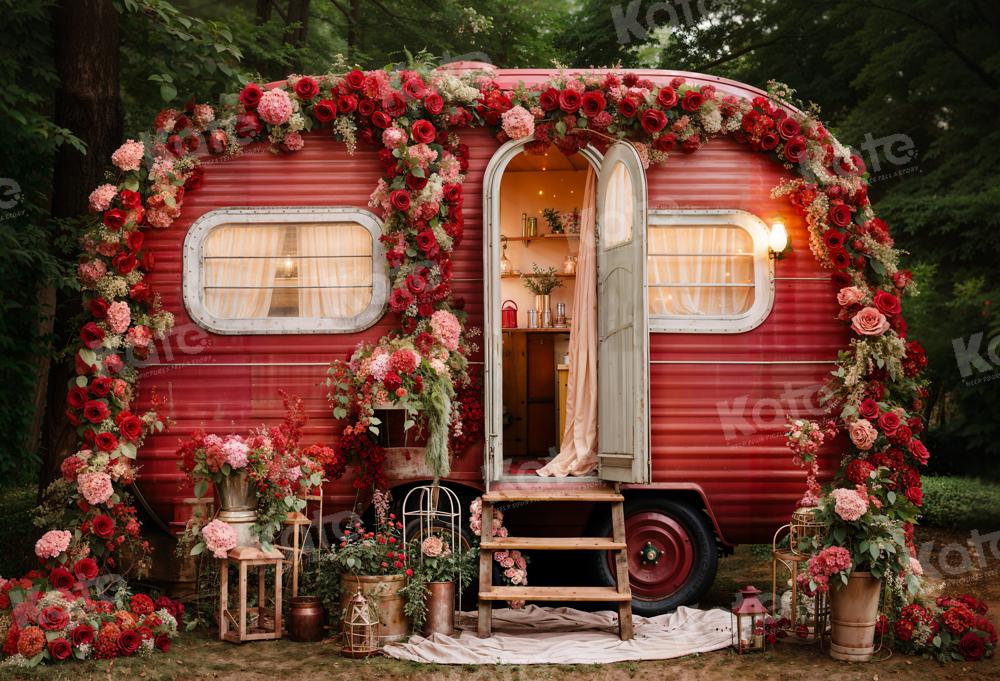 Kate Valentine's Day Flowers Bus Backdrop Designed by Emetselch -UK