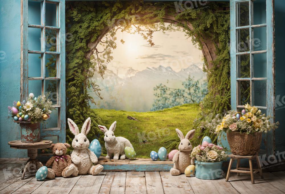 Kate Spring Easter Bunny Window Backdrop for Photography -UK