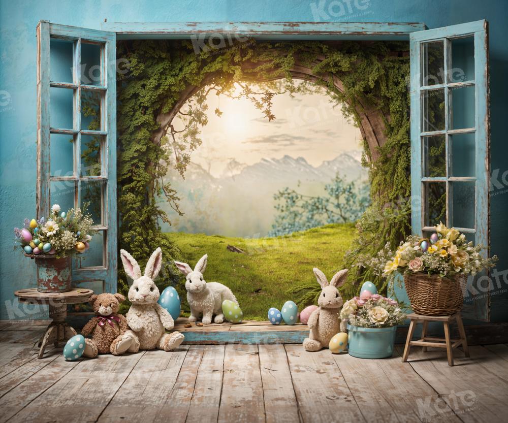 Kate Spring Easter Bunny Window Backdrop for Photography -UK