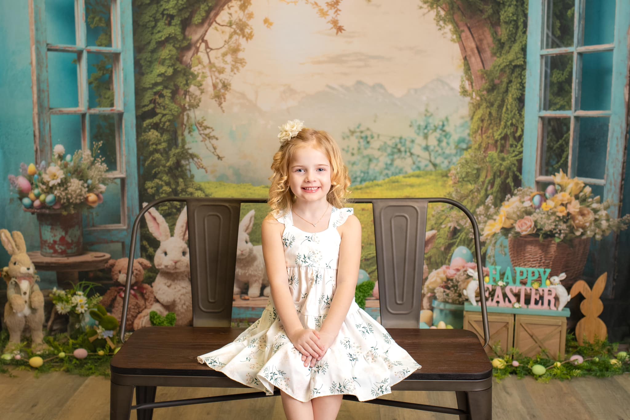 Kate Spring Easter Bunny Window Backdrop for Photography -UK