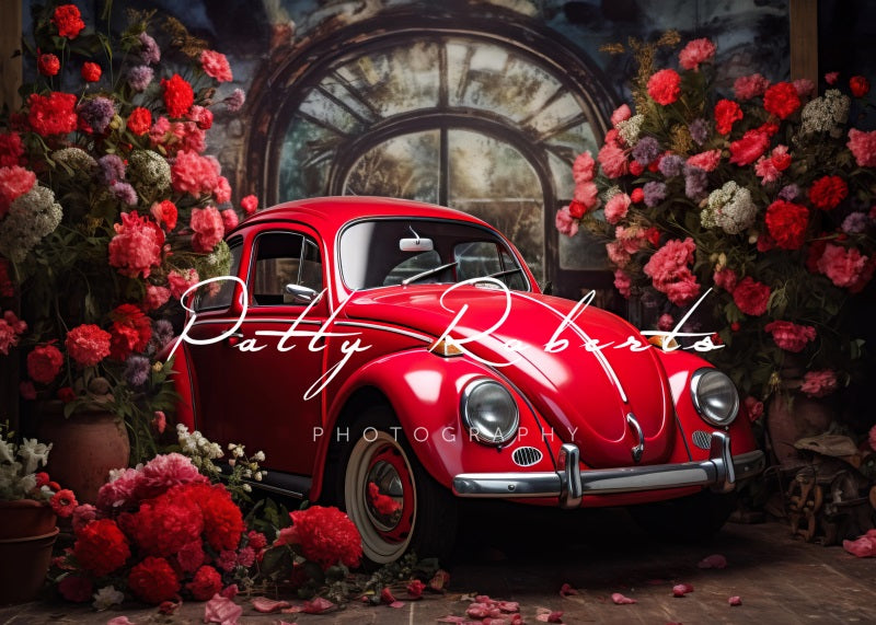 Kate Valentine's Day Red Car Backdrop Designed by Patty Robert