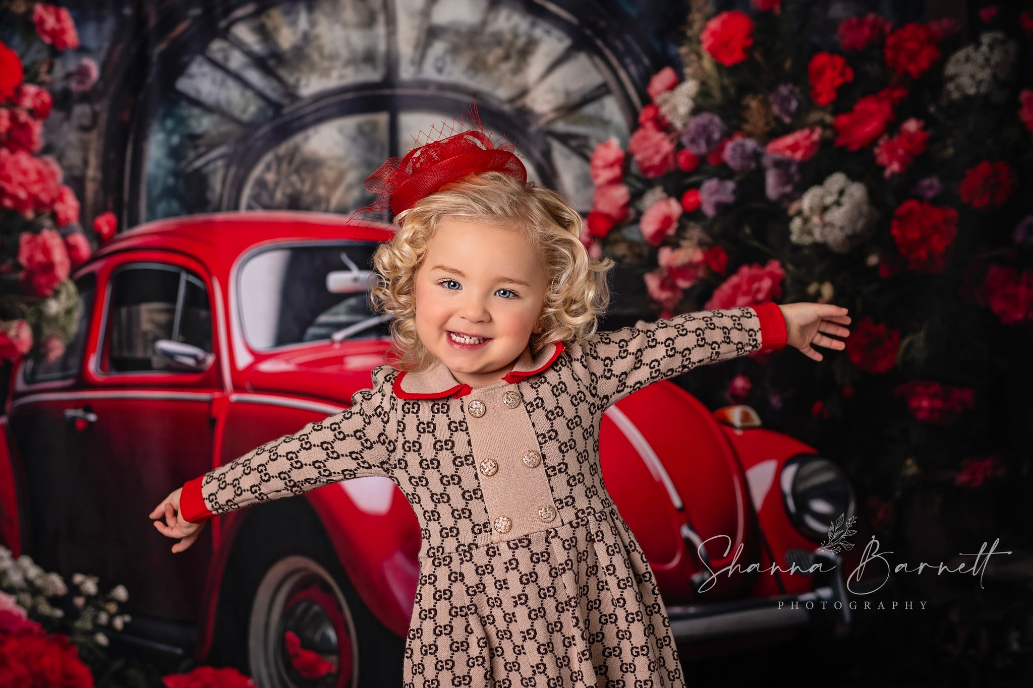 Kate Valentine's Day Red Car Backdrop Designed by Patty Robert -UK