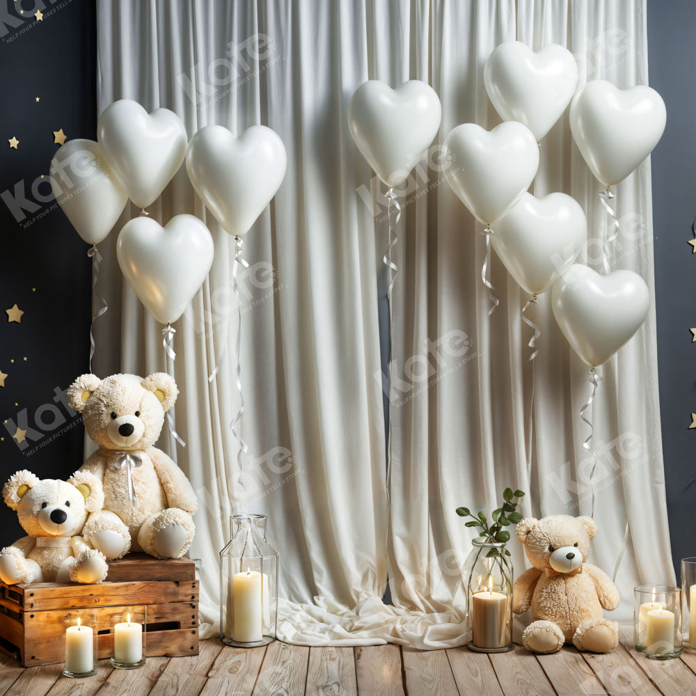 Kate White Balloon Candle Bear Backdrop Designed by Chain Photography -UK