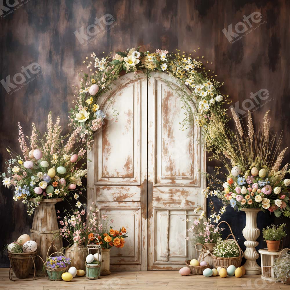 Kate Easter Egg Flower White Wooden Door Backdrop Designed by Chain Photography -UK
