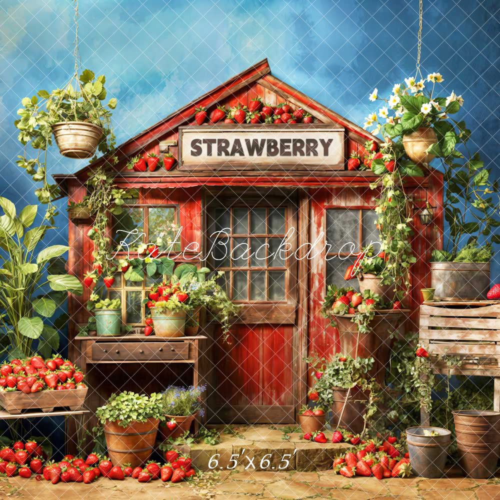 Kate Spring Green Strawberry Warehouse Backdrop Designed by Chain Photography -UK