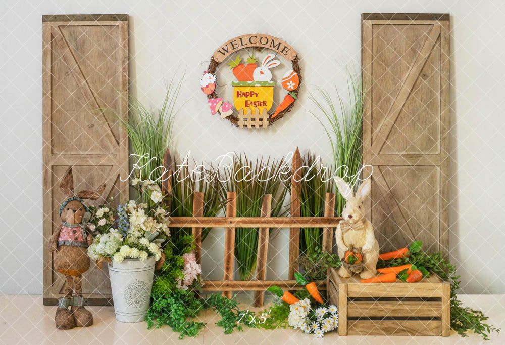 Kate Easter Bunny Greenery Backdrop Designed by Emetselch -UK