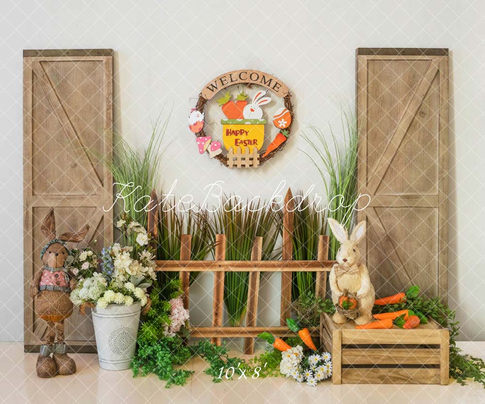 Kate Easter Bunny Greenery Backdrop Designed by Emetselch -UK