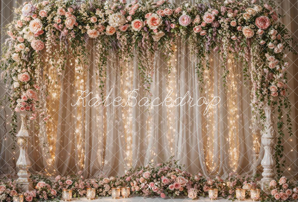 Kate Flower Light Curtain Wedding Backdrop Designed by Chain Photography -UK