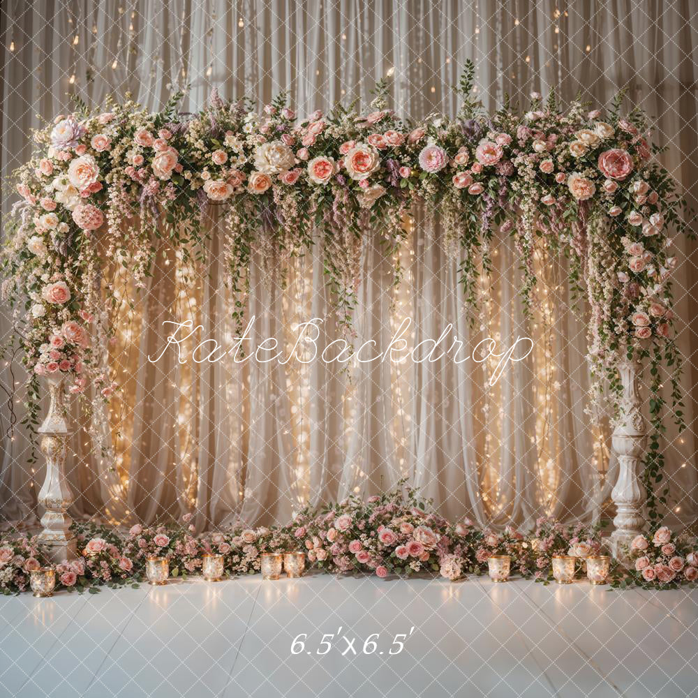 Kate Flower Light Curtain Wedding Backdrop Designed by Chain Photography -UK