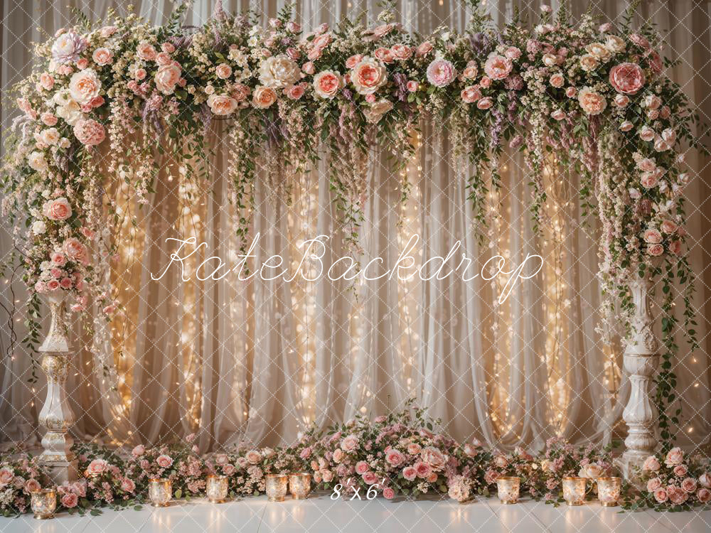 Kate Flower Light Curtain Wedding Backdrop Designed by Chain Photography -UK
