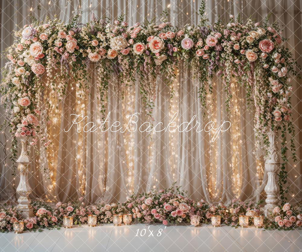Kate Flower Light Curtain Wedding Backdrop Designed by Chain Photography -UK