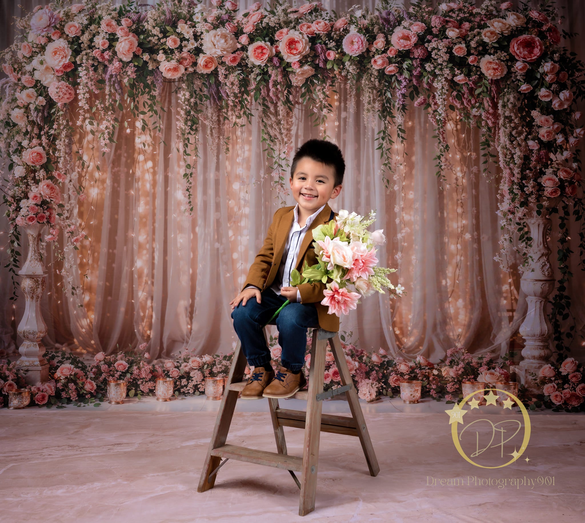 Kate Flower Light Curtain Wedding Backdrop Designed by Chain Photography -UK