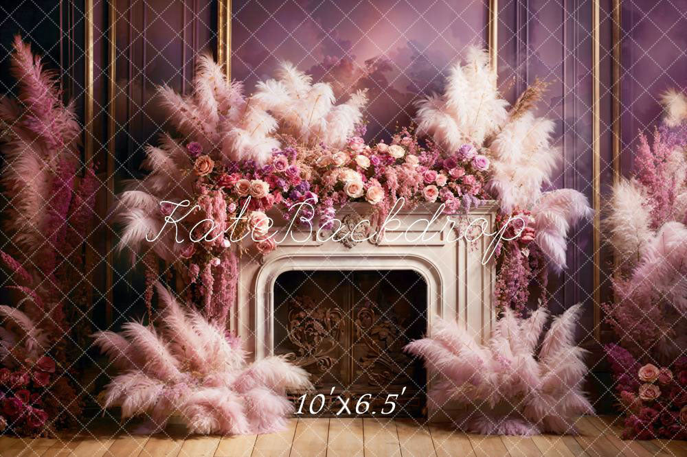 Kate Valentine's Day Spring Flowers Reed Backdrop Designed by Emetselch -UK