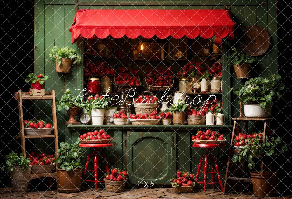 Kate Spring Strawberry Green House Backdrop Designed by Emetselch -UK