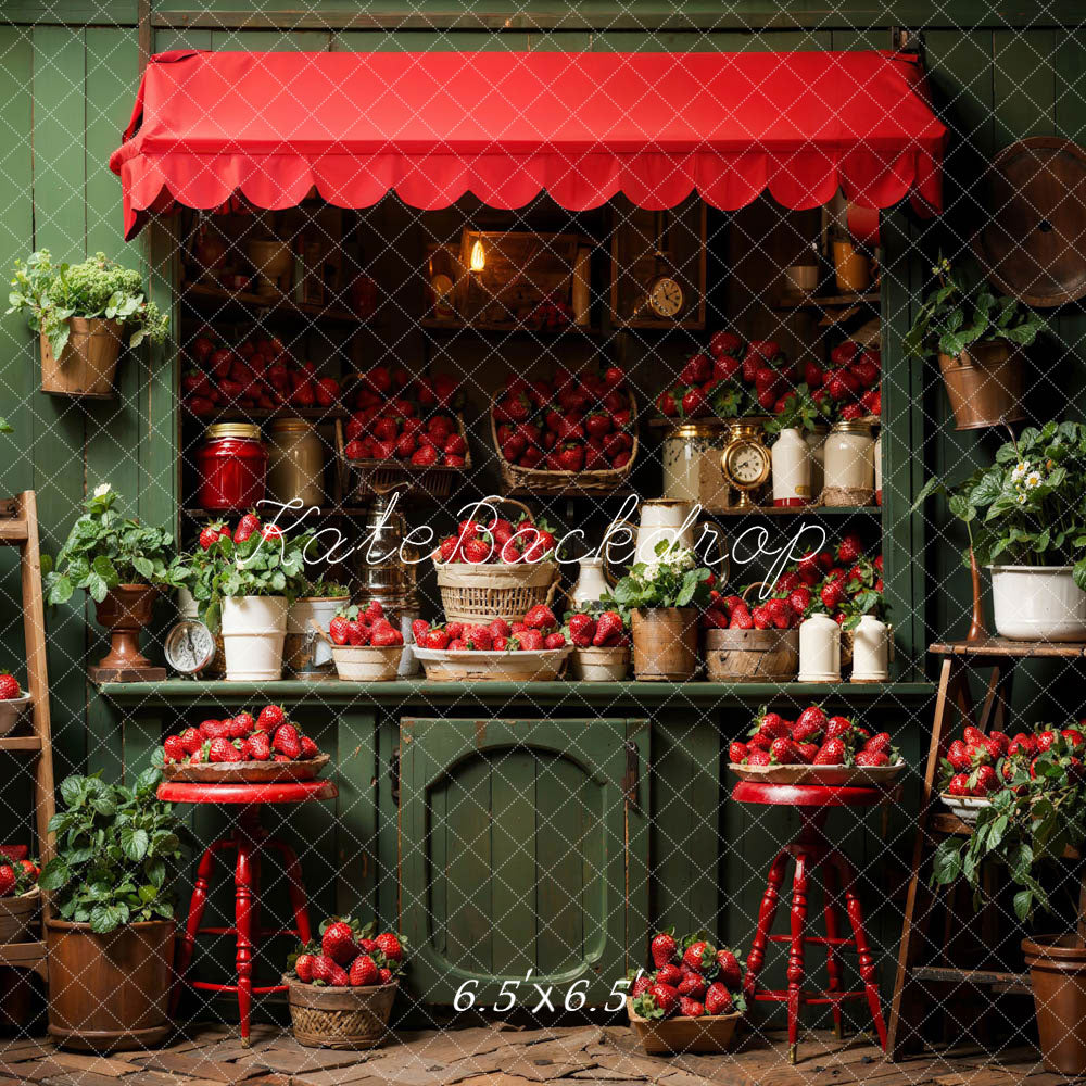 Kate Spring Strawberry Green House Backdrop Designed by Emetselch -UK