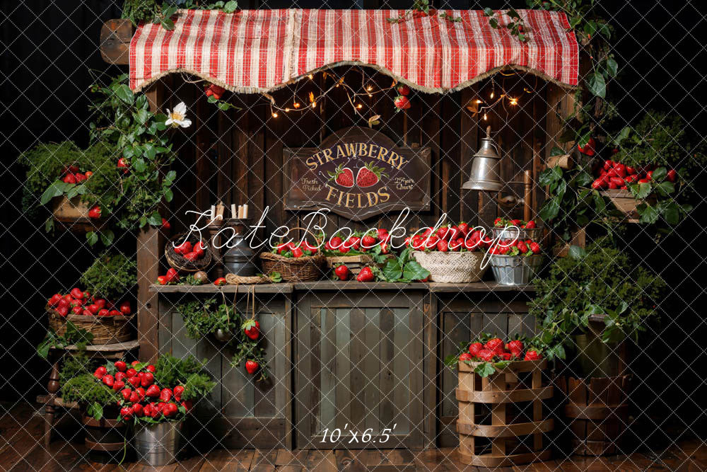 Kate Spring Plant Strawberry Field Backdrop Designed by Emetselch -UK