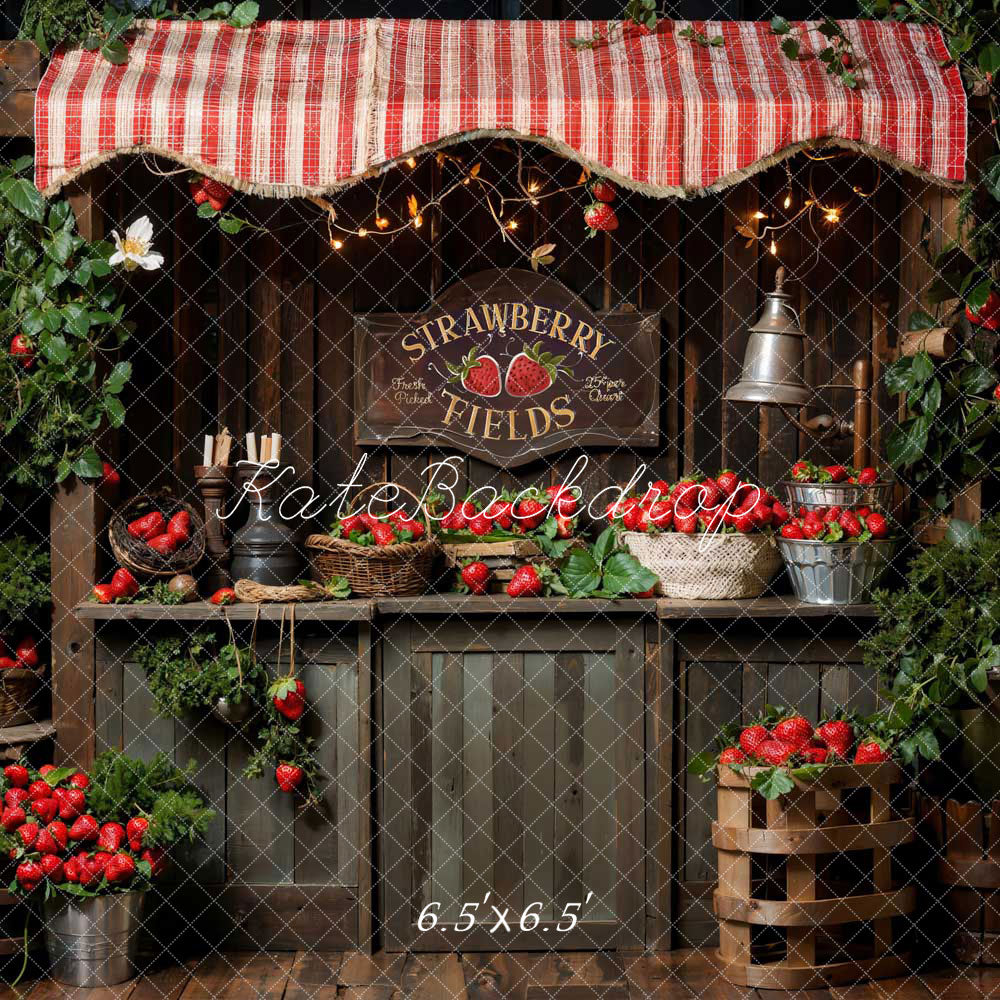 Kate Spring Plant Strawberry Field Backdrop Designed by Emetselch -UK