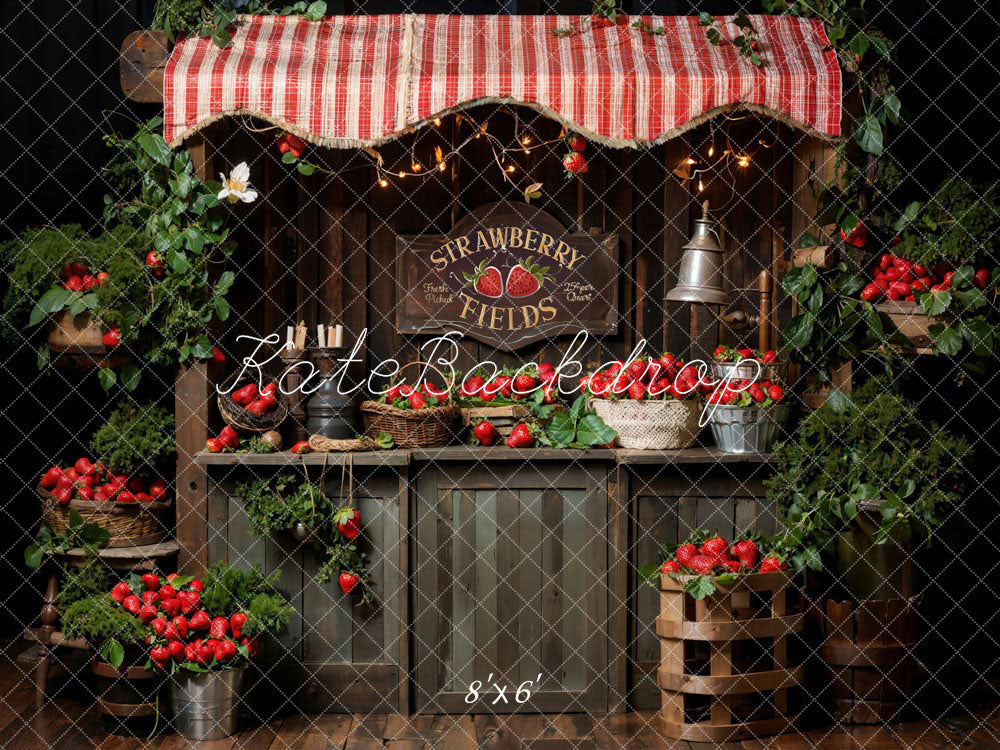 Kate Spring Plant Strawberry Field Backdrop Designed by Emetselch -UK