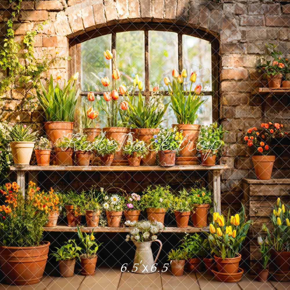 Kate Spring Flower Plant Window Room Backdrop Designed by Emetselch -UK