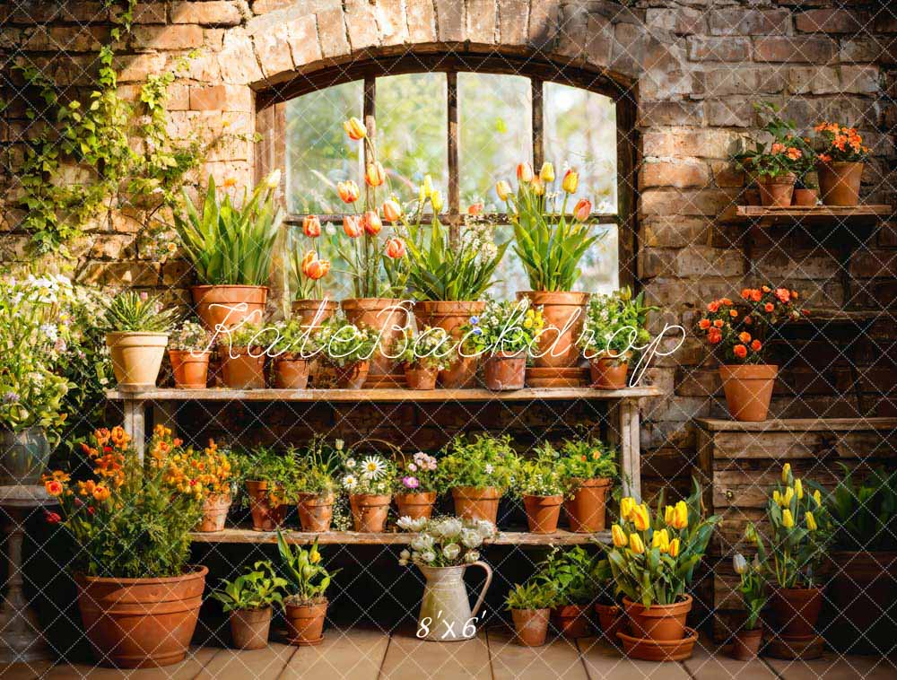 Kate Spring Flower Plant Window Room Backdrop Designed by Emetselch -UK