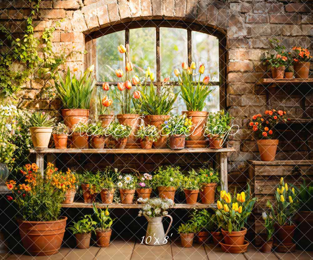 Kate Spring Flower Plant Window Room Backdrop Designed by Emetselch -UK