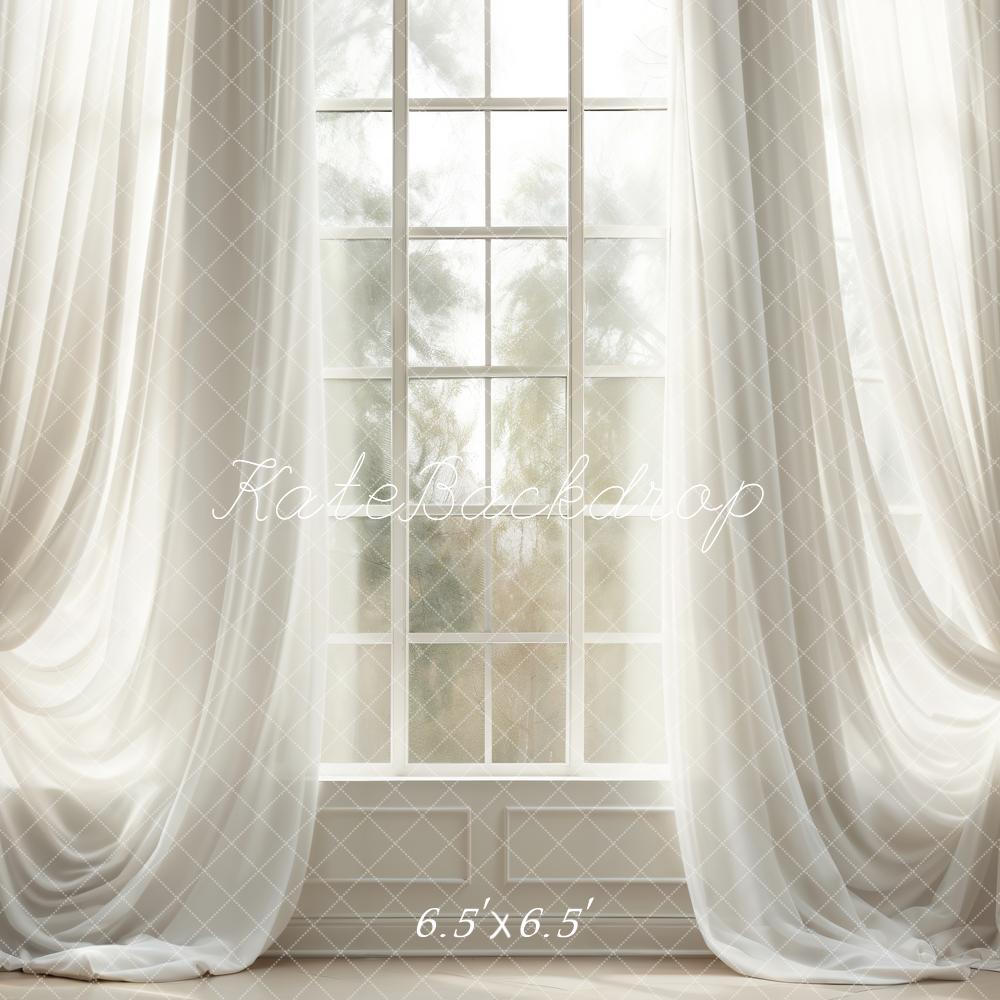 Kate White Curtains Windows Room Backdrop Designed by Chain Photography -UK