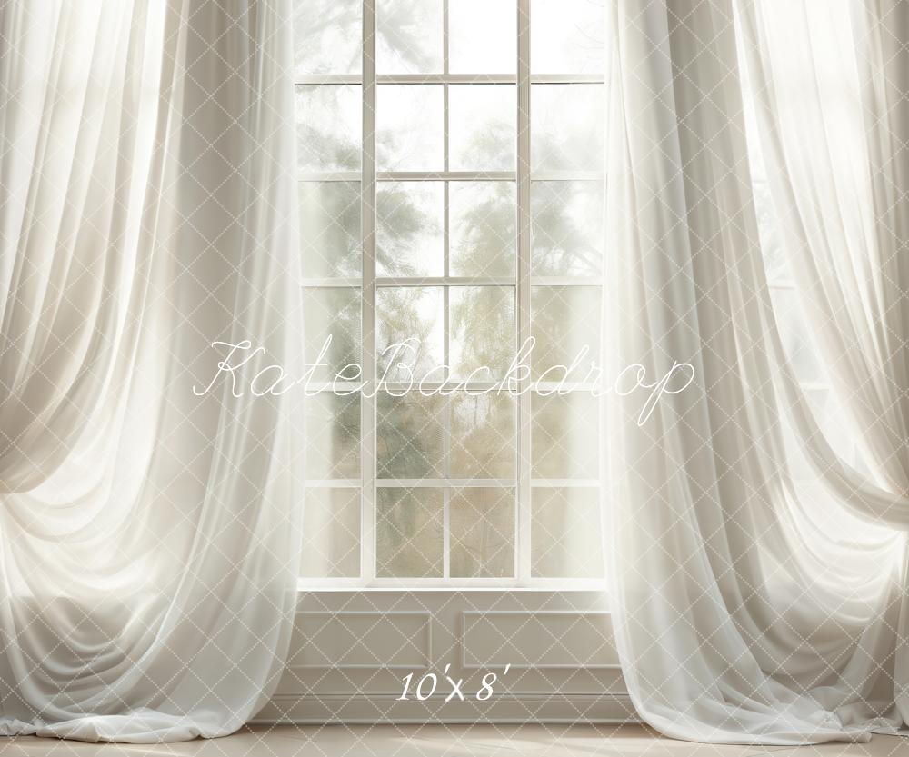 Kate White Curtains Windows Room Backdrop Designed by Chain Photography -UK
