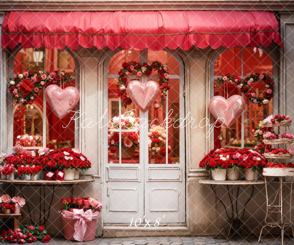 Kate Valentine's Day Rose Flower Shop Backdrop Designed by Chain Photography -UK