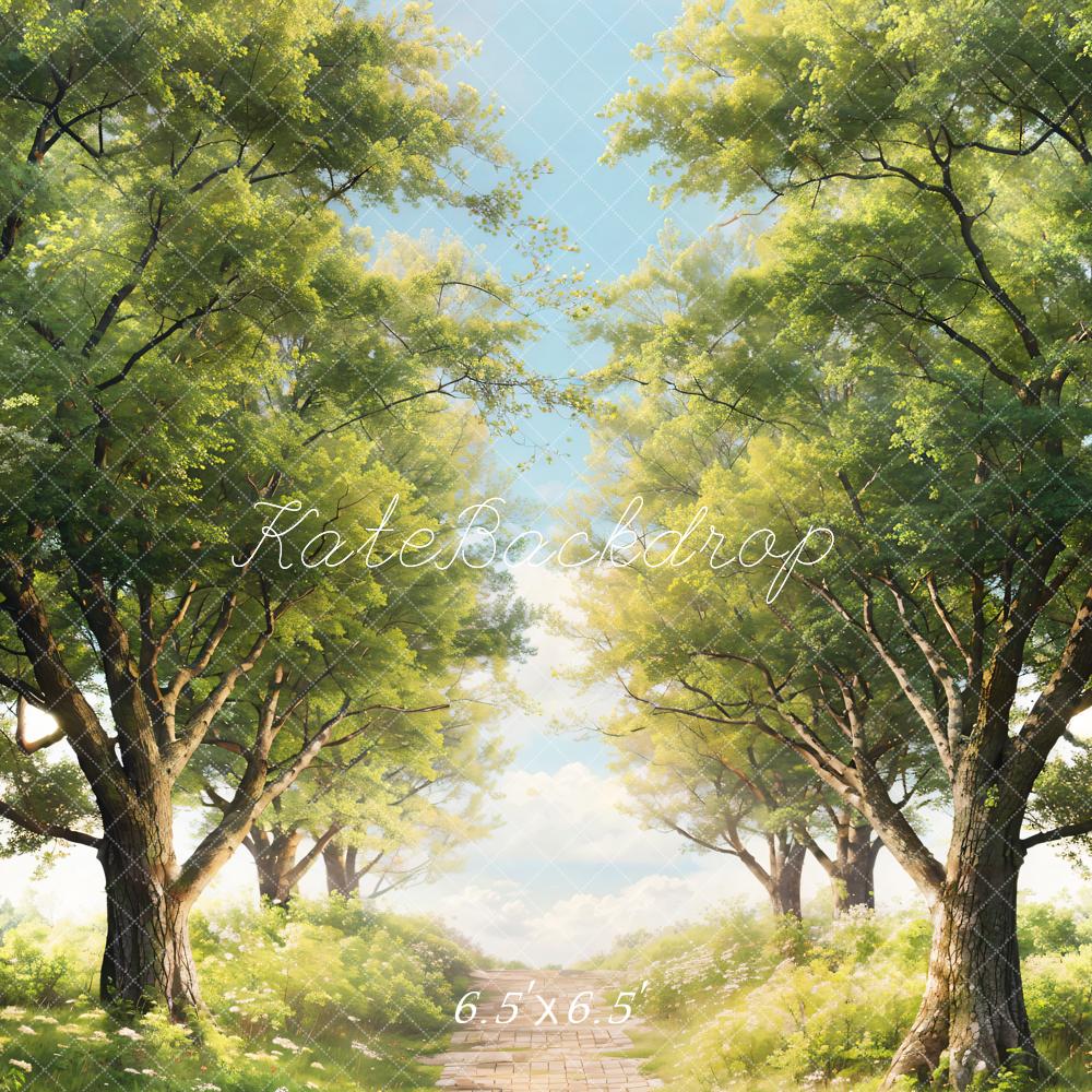 Kate Spring Green Trees Grass Path Backdrop Designed by Chain Photography -UK