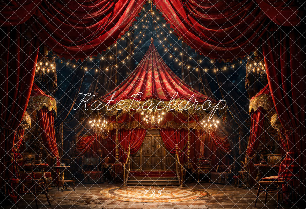 Kate Red Curtain Stage Backdrop Designed by Chain Photography -UK