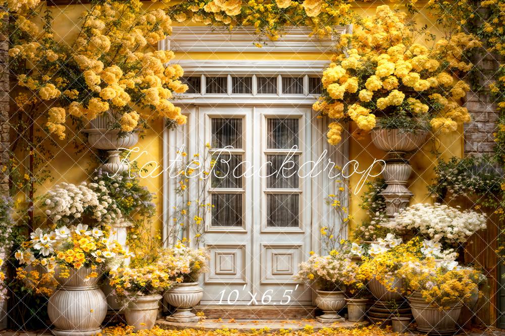 Kate Spring Yellow Flowers Door Backdrop Designed by Emetselch -UK
