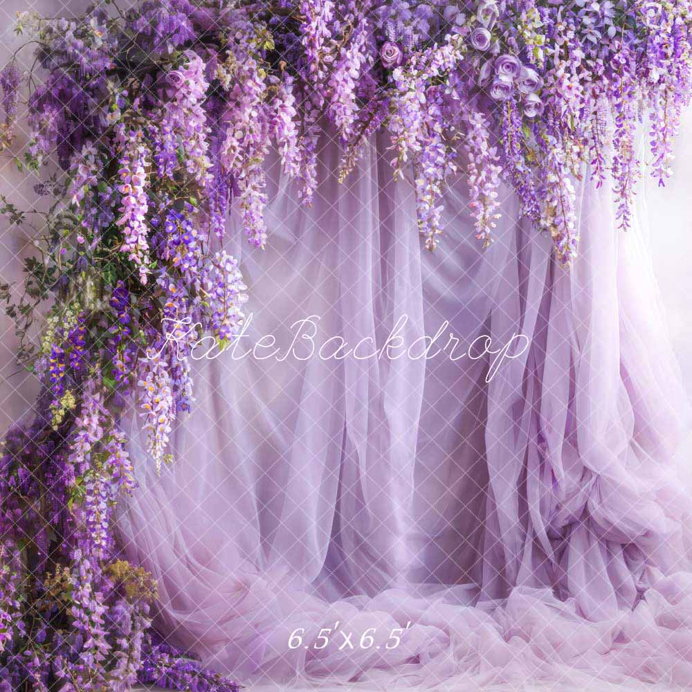 Kate Wisteria Purple Curtain Backdrop Designed by Emetselch