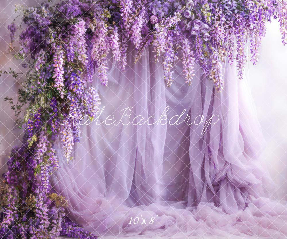 Kate Wisteria Purple Curtain Backdrop Designed by Emetselch