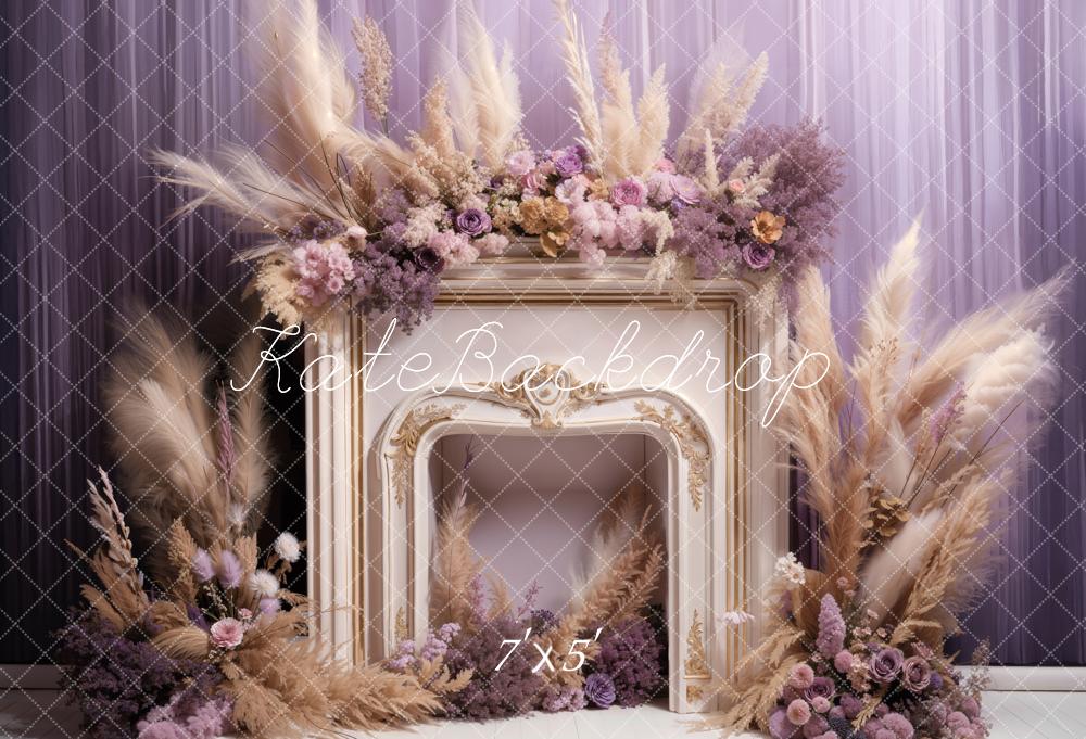 Kate Spring Flowers Reed Fireplace Backdrop Designed by Emetselch -UK