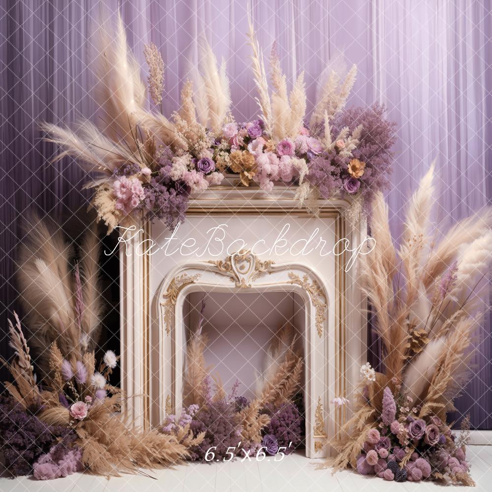 Kate Spring Flowers Reed Fireplace Backdrop Designed by Emetselch -UK