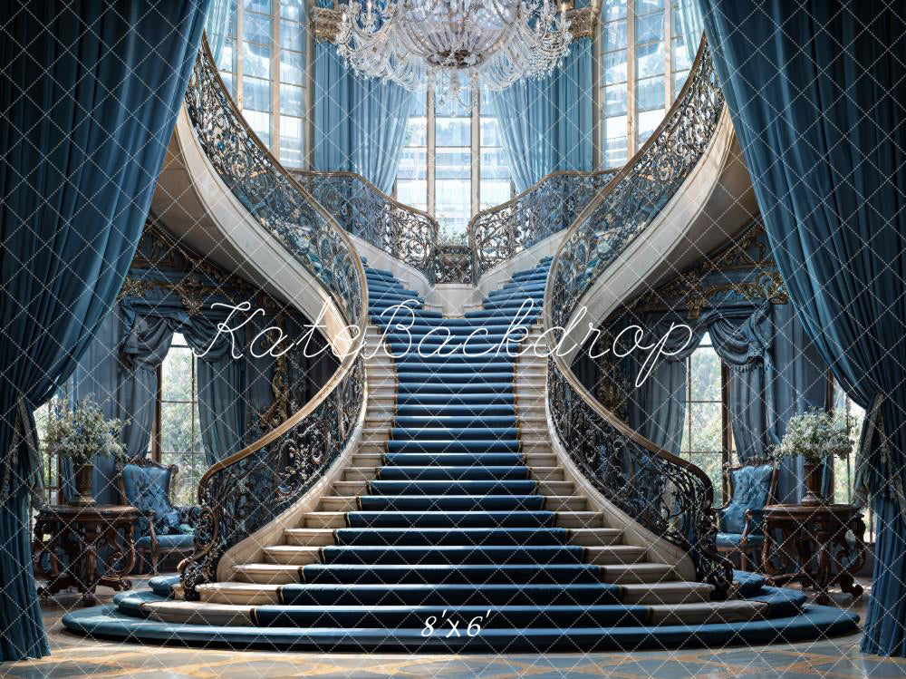 Kate Blue Luxury Staircase Wedding Backdrop Designed by Chain Photography -UK