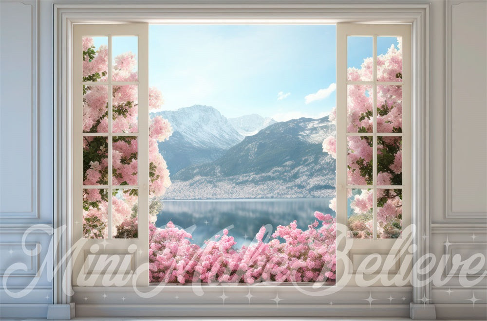 Kate Spring Door Flowerfield Mountains Backdrop Designed by Mini MakeBelieve -UK