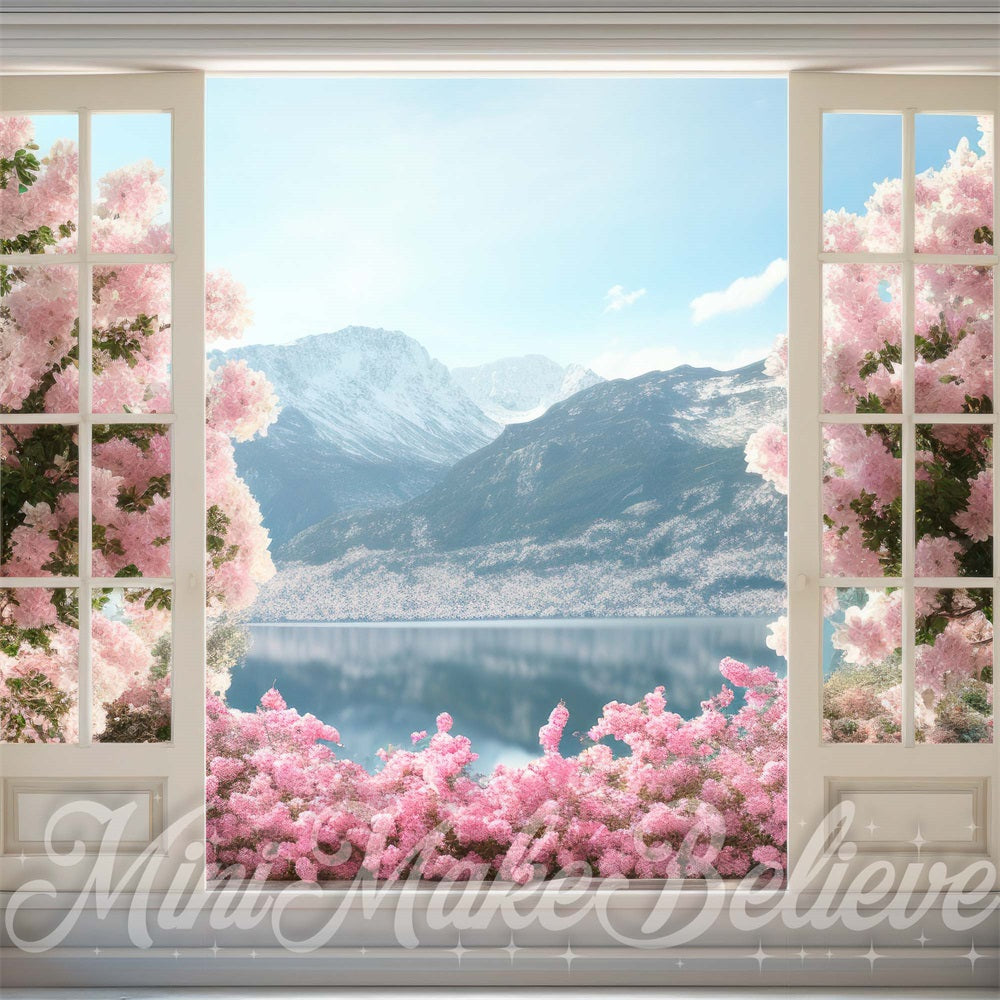 Kate Spring Door Flowerfield Mountains Backdrop Designed by Mini MakeBelieve