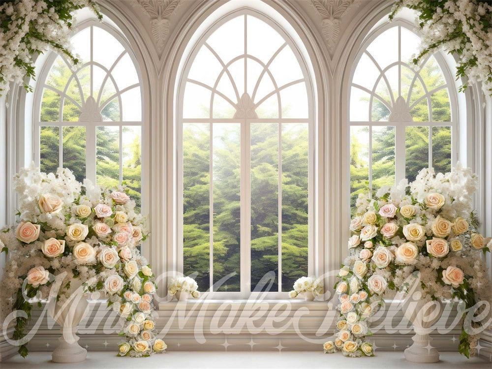 Kate White Floral Window Spring Backdrop Designed by Mini MakeBelieve -UK
