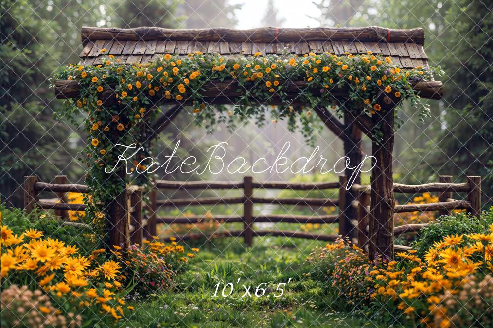Kate Spring Flowers Fence Backdrop Designed by Chain Photography