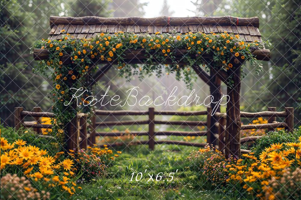 Kate Spring Flowers Fence Backdrop Designed by Chain Photography -UK