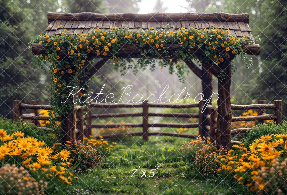 Kate Spring Flowers Fence Backdrop Designed by Chain Photography