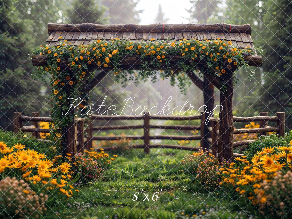 Kate Spring Flowers Fence Backdrop Designed by Chain Photography