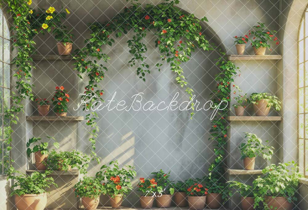 Kate Spring Green Plant Arch Wall Room Backdrop Designed by Emetselch