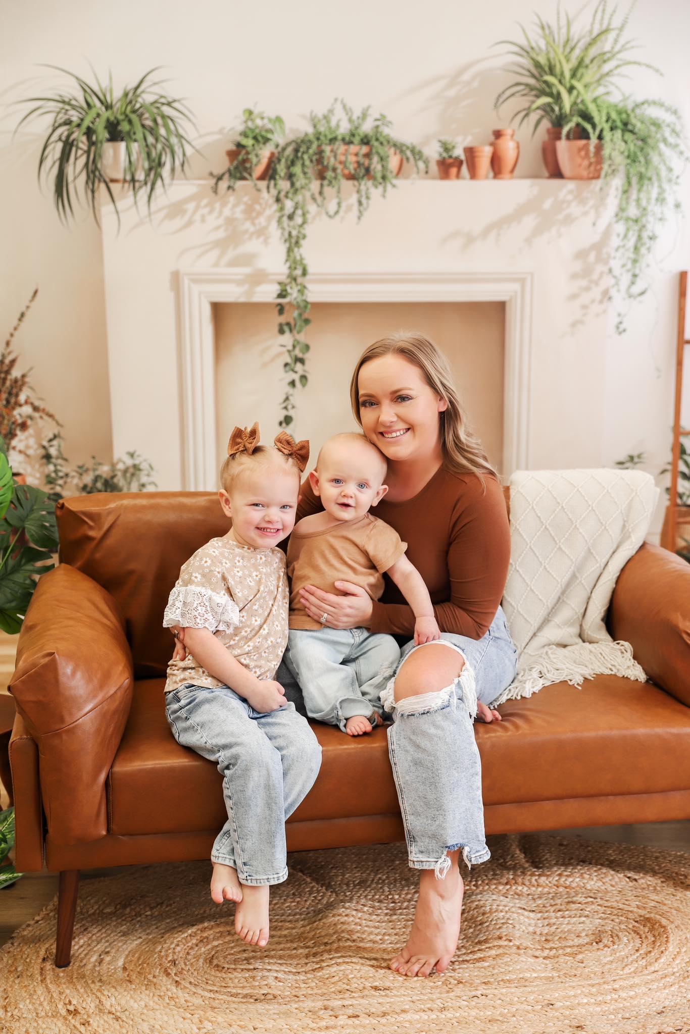 Kate White Fireplace With Spring Greenery Backdrop Designed by Emetselch -UK
