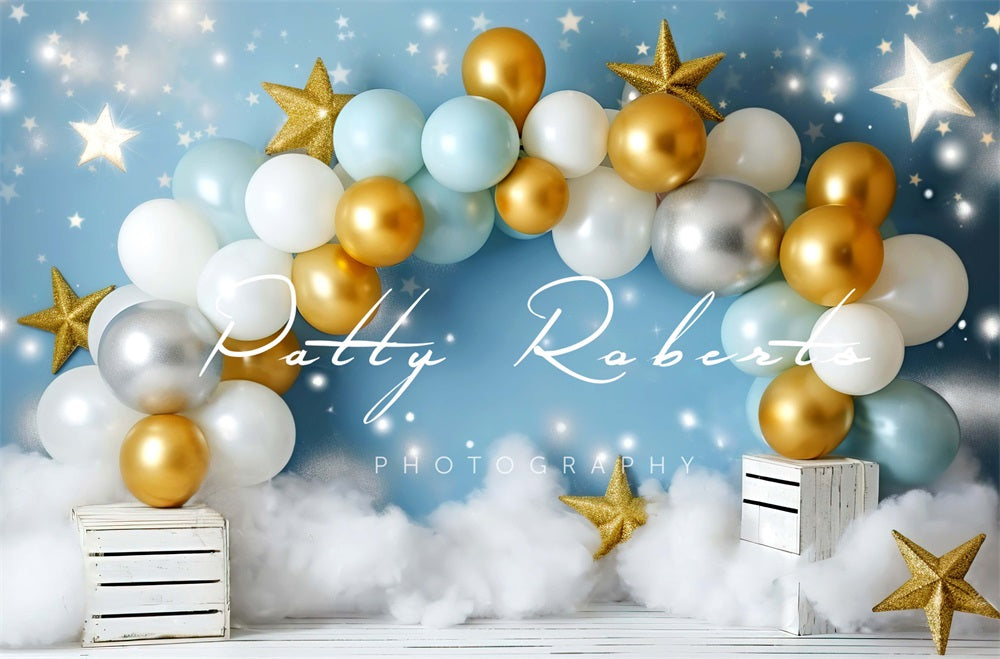 Kate Cake Smash Stars Balloons Backdrop Designed by Patty Robert -UK