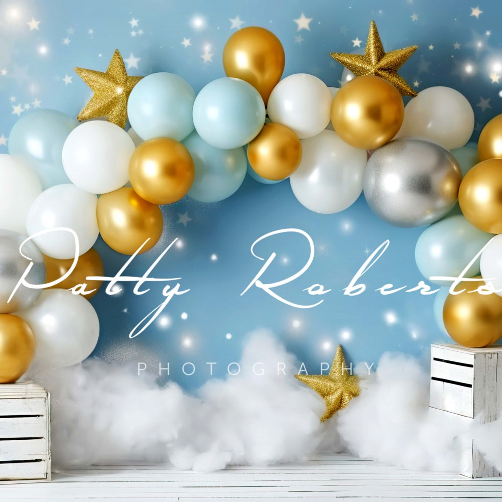 Kate Cake Smash Stars Balloons Backdrop Designed by Patty Robert -UK