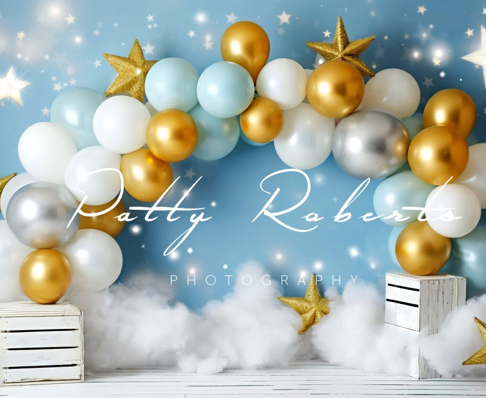 Kate Cake Smash Stars Balloons Backdrop Designed by Patty Robert -UK