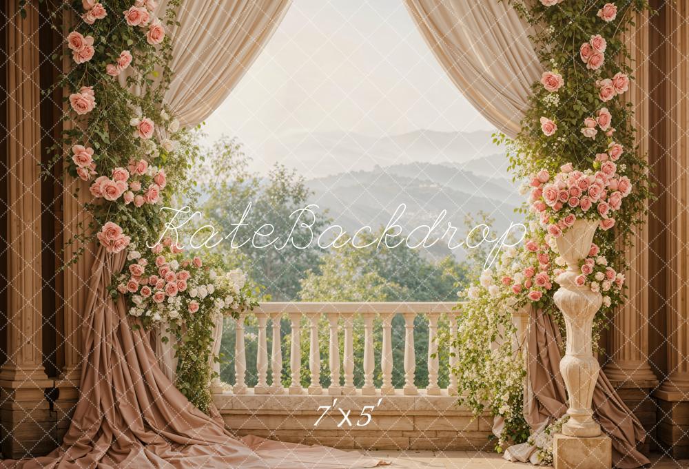 Kate Spring Flowers Curtain Balcony Backdrop Designed by Emetselch -UK