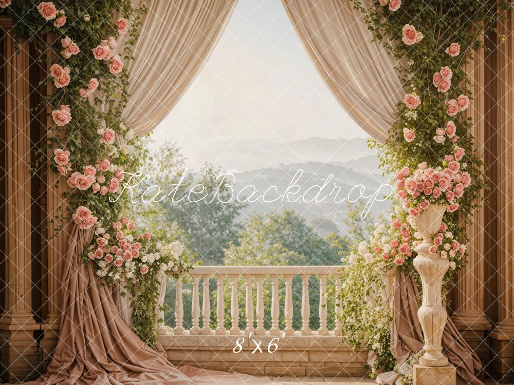 Kate Spring Flowers Curtain Balcony Backdrop Designed by Emetselch -UK